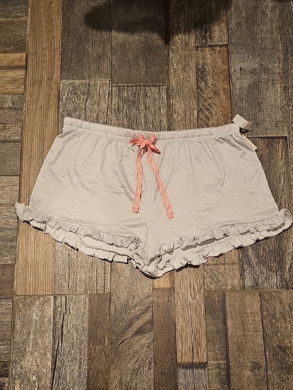 Thalia Sodi Light Gray Lounge Shorts with Elastic Waistband
